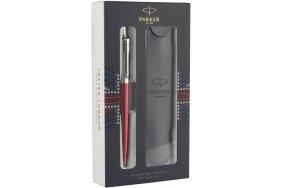 PARKER JOTTER KENSIGTON RED BALL PEN AND POUCH